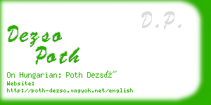 dezso poth business card